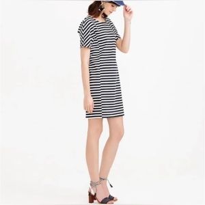 EUC J.Crew Striped Cotton T-Shirt Dress - Black/White - Size XS